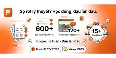 ヘッダー画像｜Passlai – Ôn Thi Lý Thuyết GPLX 15 Hạng Chuẩn Bộ GTVT 2026